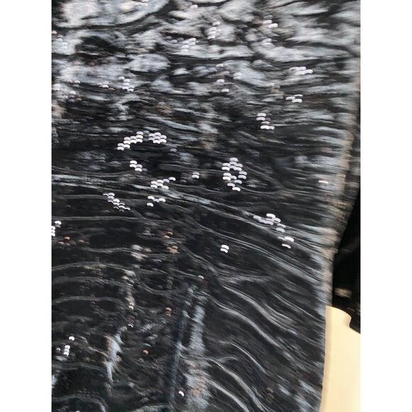 Frank Lyman Black Velvet Sequined Cardigan Size 14 Glitter Event Whimsigoth Goth - Picture 13 of 14